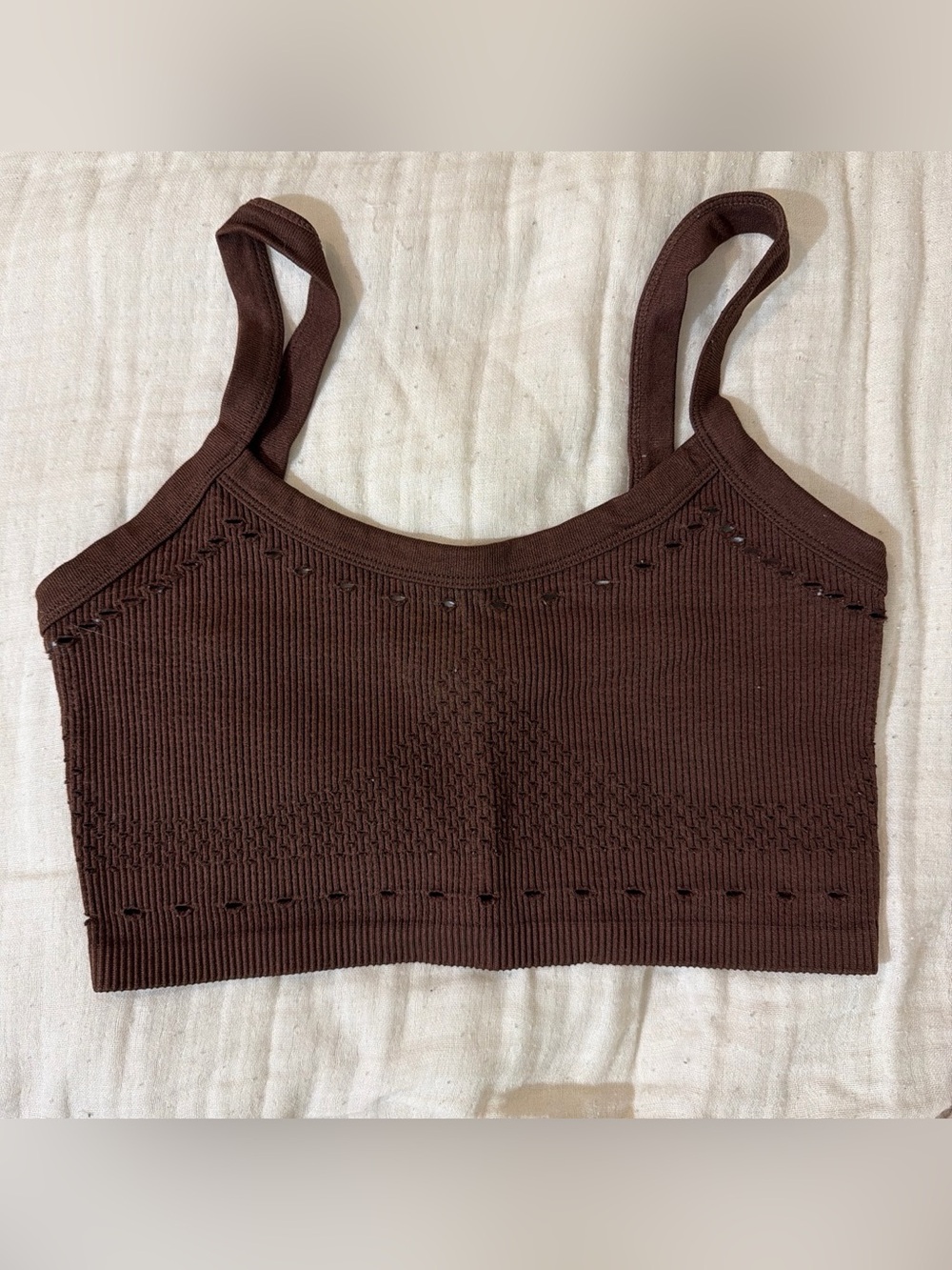 Zara Brown Ribbed Mini Top/Bralette